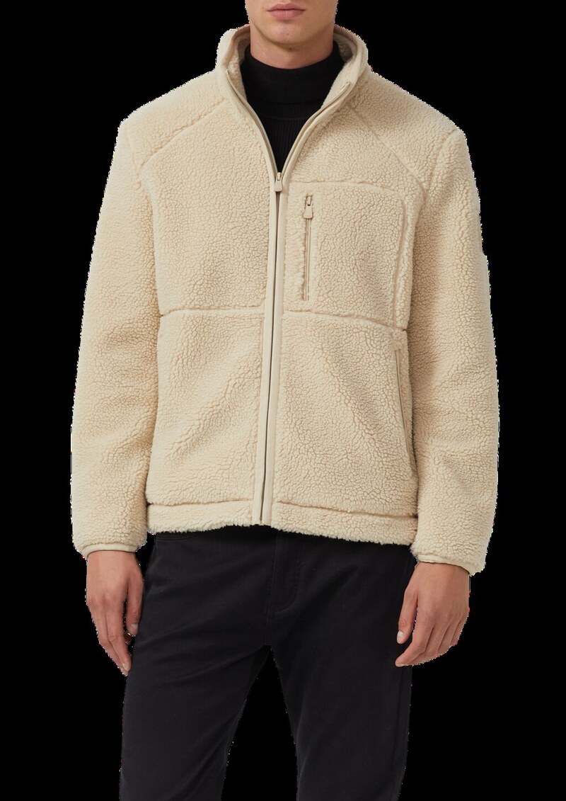 Gefütterte Jacke aus Teddy-Plüsch mit Zip-Details