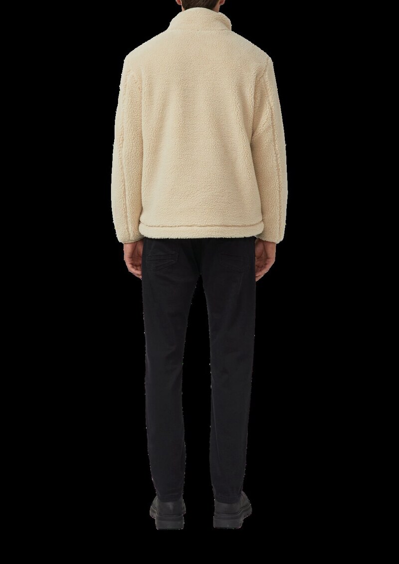 Gefütterte Jacke aus Teddy-Plüsch mit Zip-Details