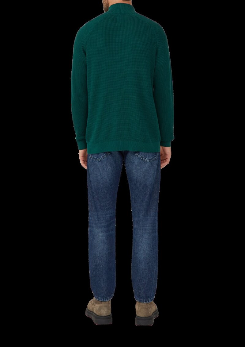 Pullover aus Strukturstrick mit Troyer-Kragen