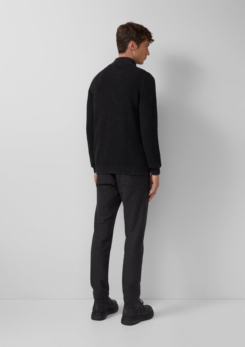 Strukturmix-Troyer aus Baumwolle mit Garment Dye