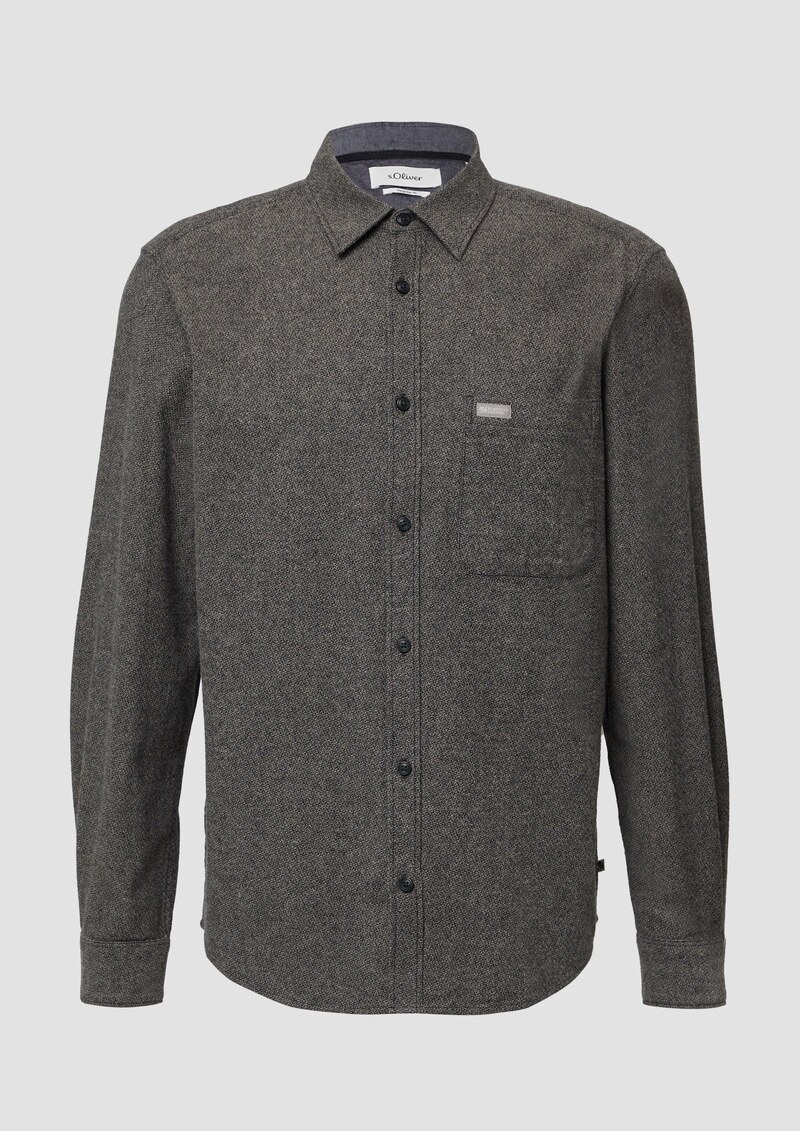 Regular Fit: Strukturiertes Hemd aus Baumwolle