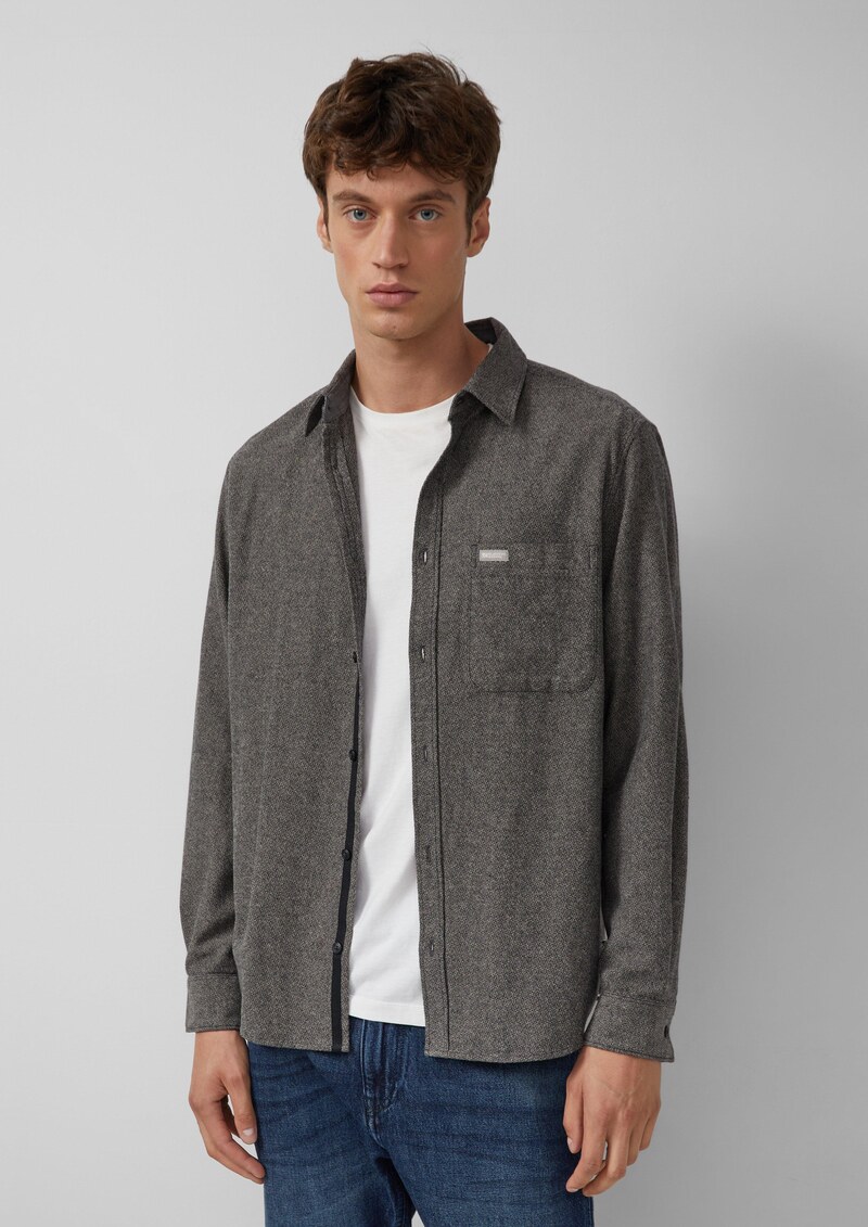 Regular Fit: Strukturiertes Hemd aus Baumwolle