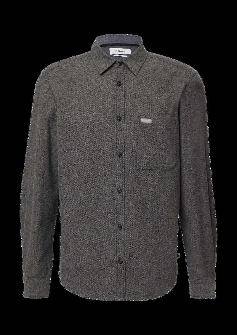 Regular Fit: Strukturiertes Hemd aus Baumwolle