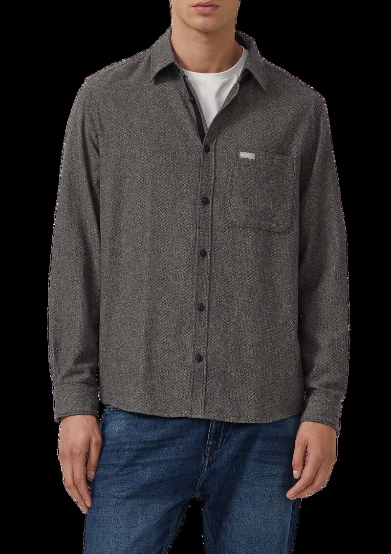 Regular Fit: Strukturiertes Hemd aus Baumwolle