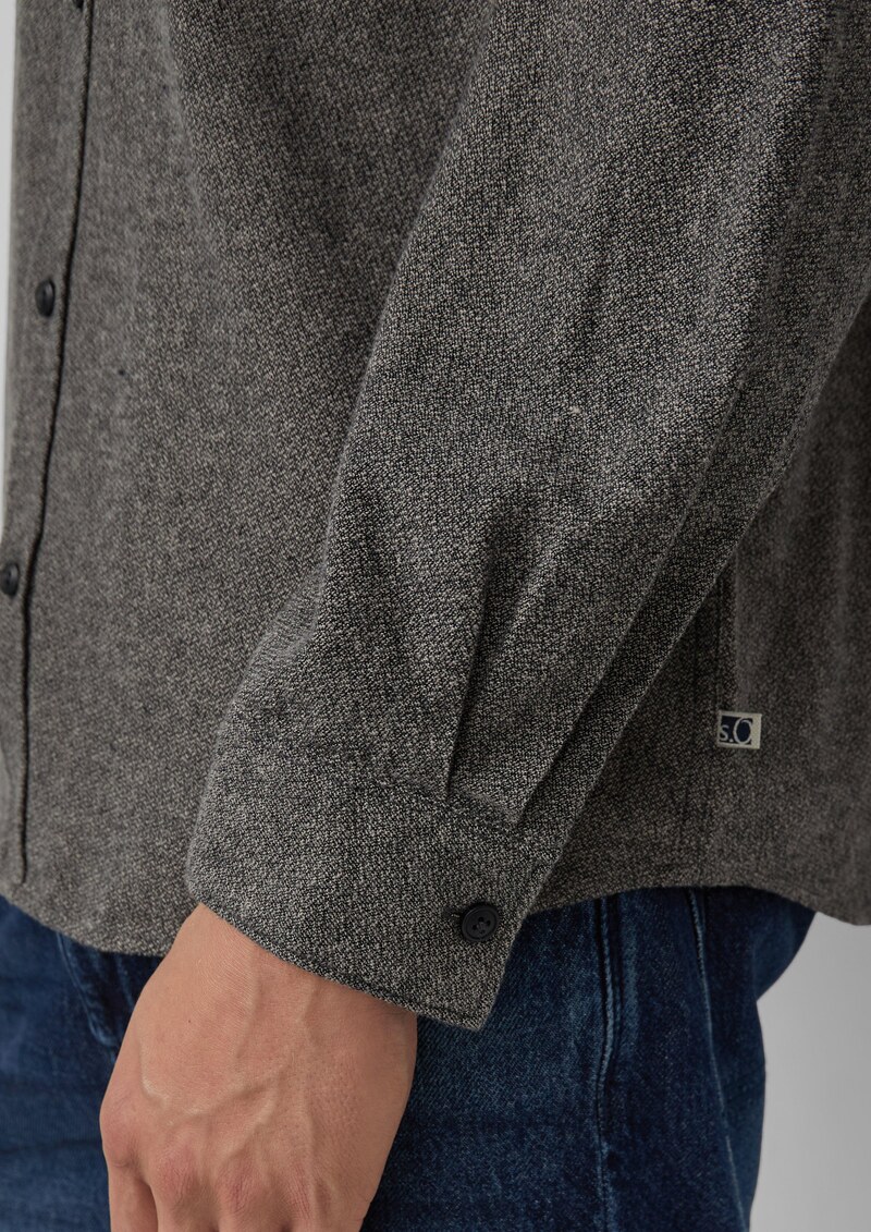 Regular Fit: Strukturiertes Hemd aus Baumwolle