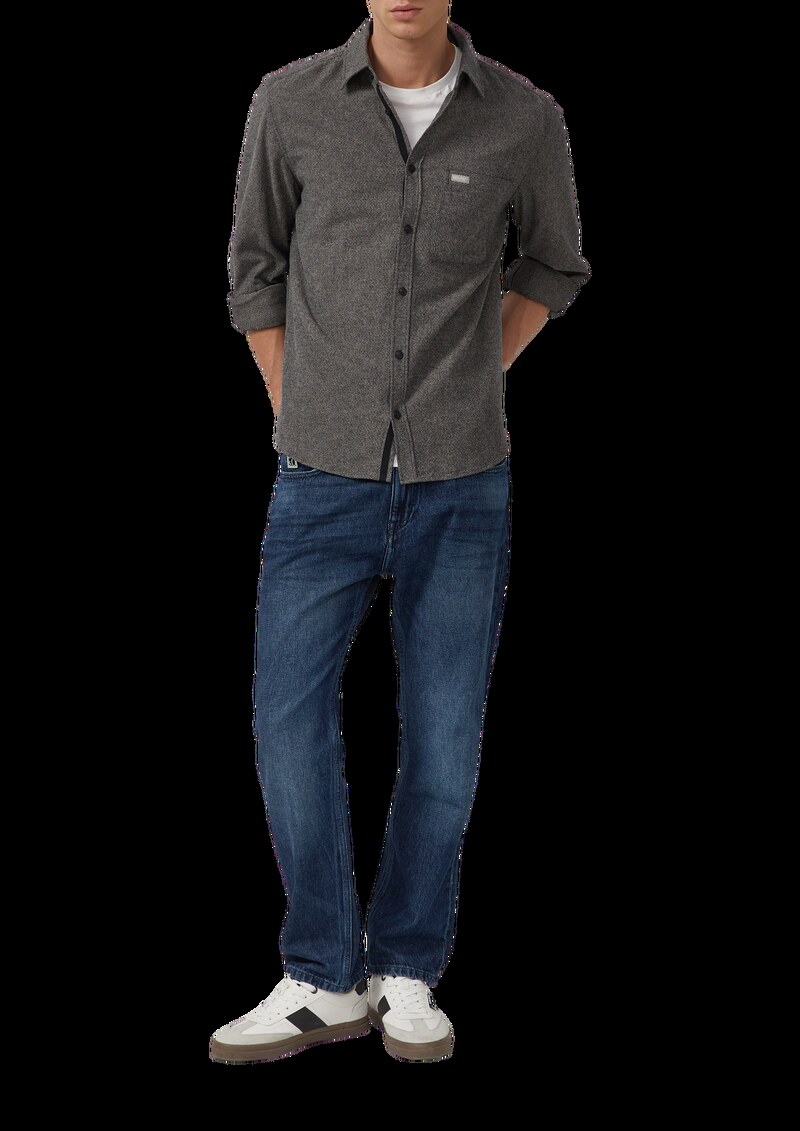 Regular Fit: Strukturiertes Hemd aus Baumwolle