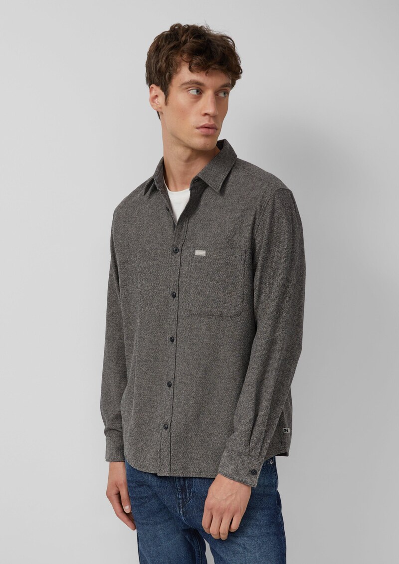 Regular Fit: Strukturiertes Hemd aus Baumwolle