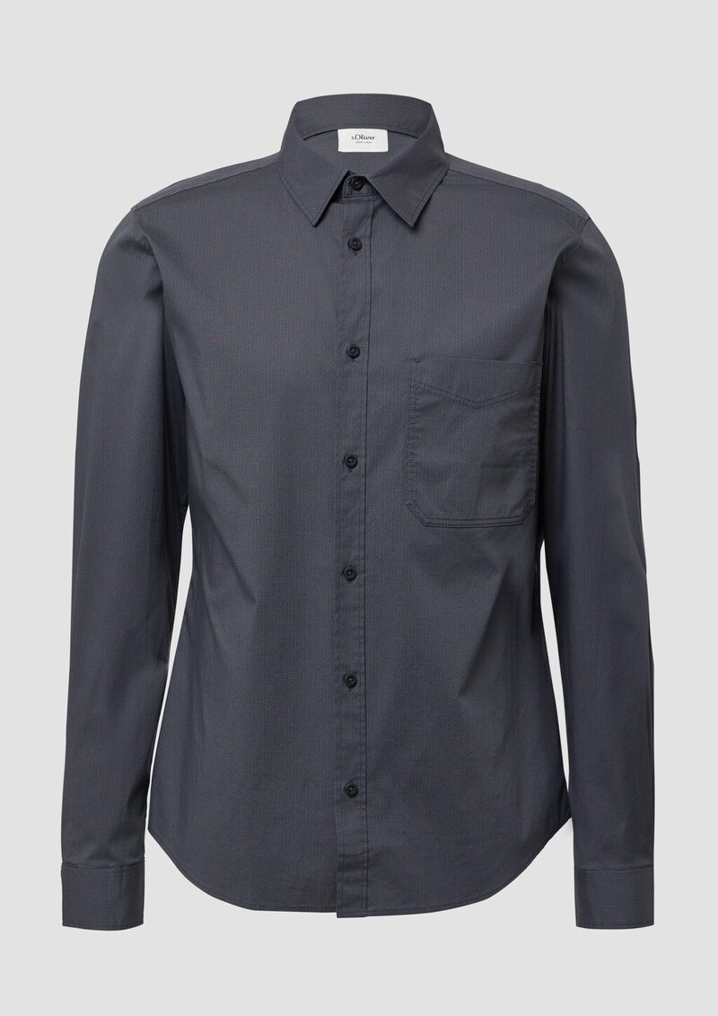 Slim Fit: Gemustertes Hemd mit Kentkragen