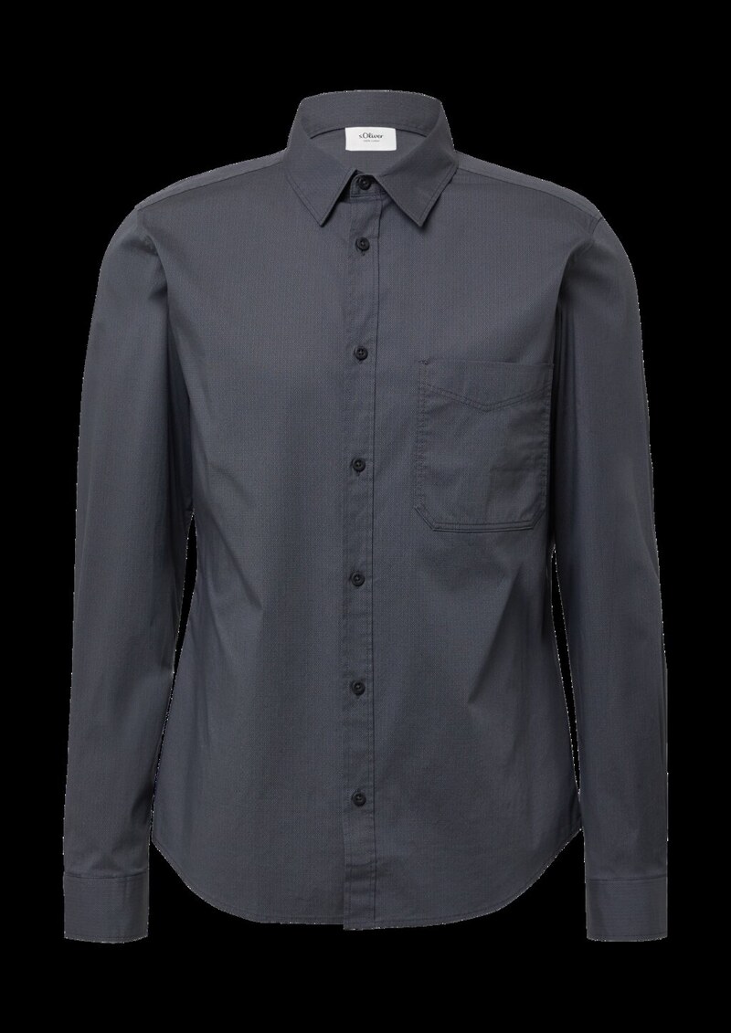 Slim Fit: Gemustertes Hemd mit Kentkragen