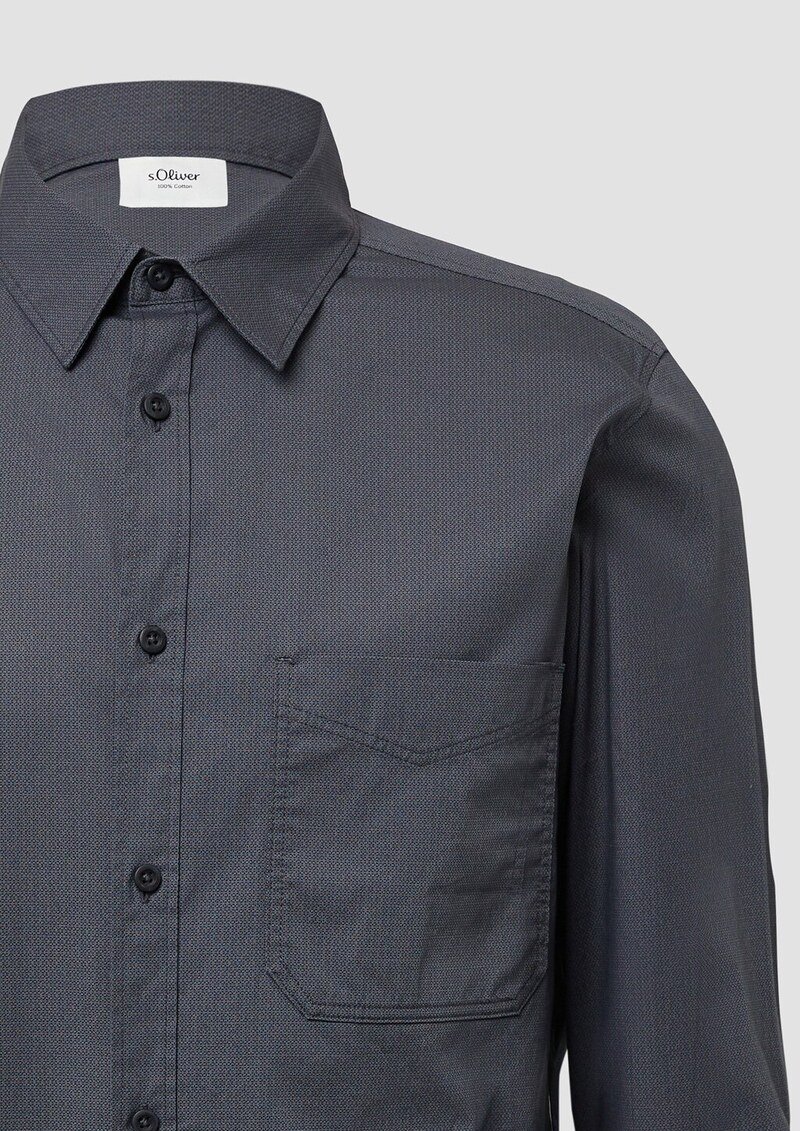 Slim Fit: Gemustertes Hemd mit Kentkragen