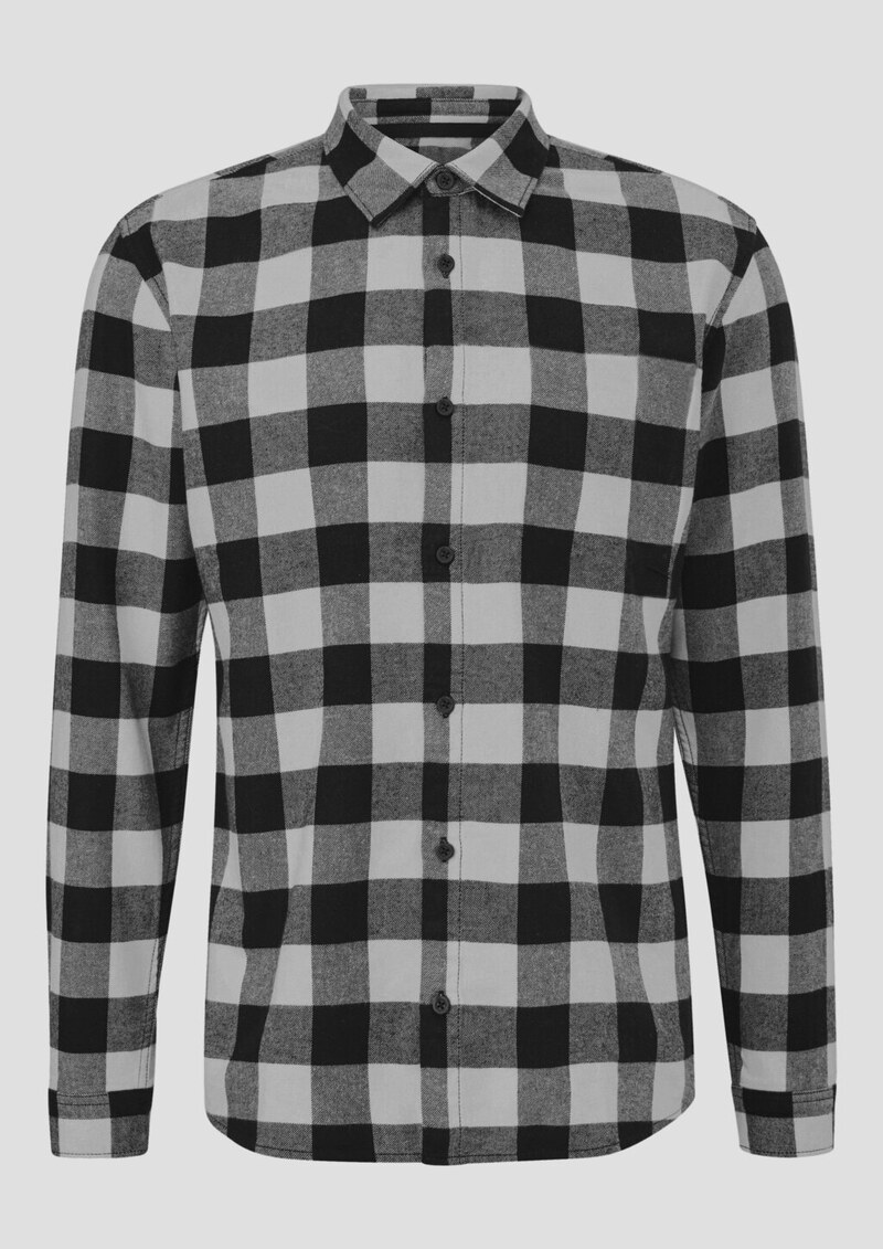 Regular Fit: Flanellhemd mit Kentkragen