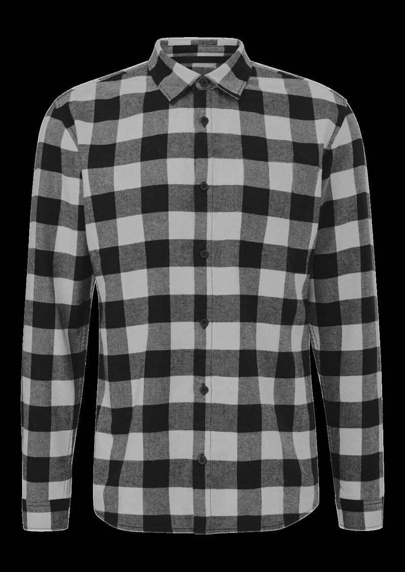Regular Fit: Flanellhemd mit Kentkragen