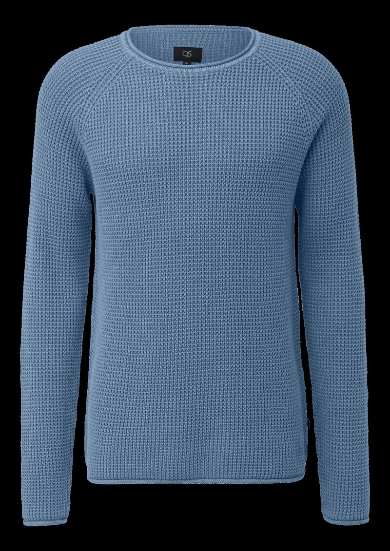 Grobstrickpullover mit Wascheffekt und Rollkante