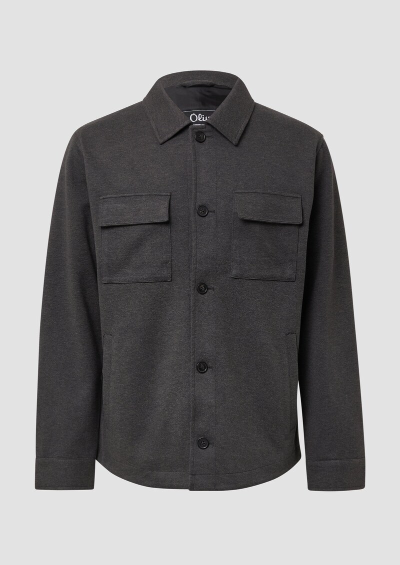 Softes Overshirt mit Kentkragen und aufgesetzten Brusttaschen