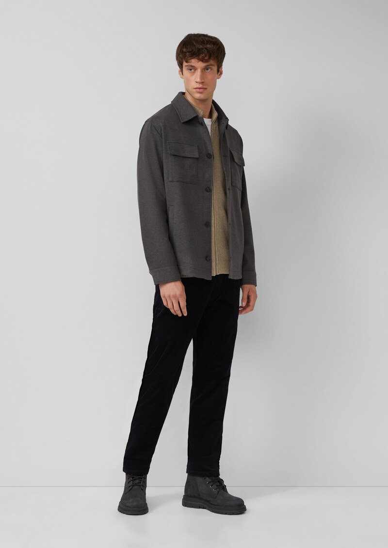 Softes Overshirt mit Kentkragen und aufgesetzten Brusttaschen