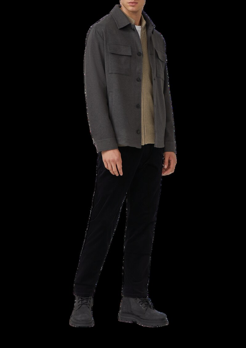 Softes Overshirt mit Kentkragen und aufgesetzten Brusttaschen