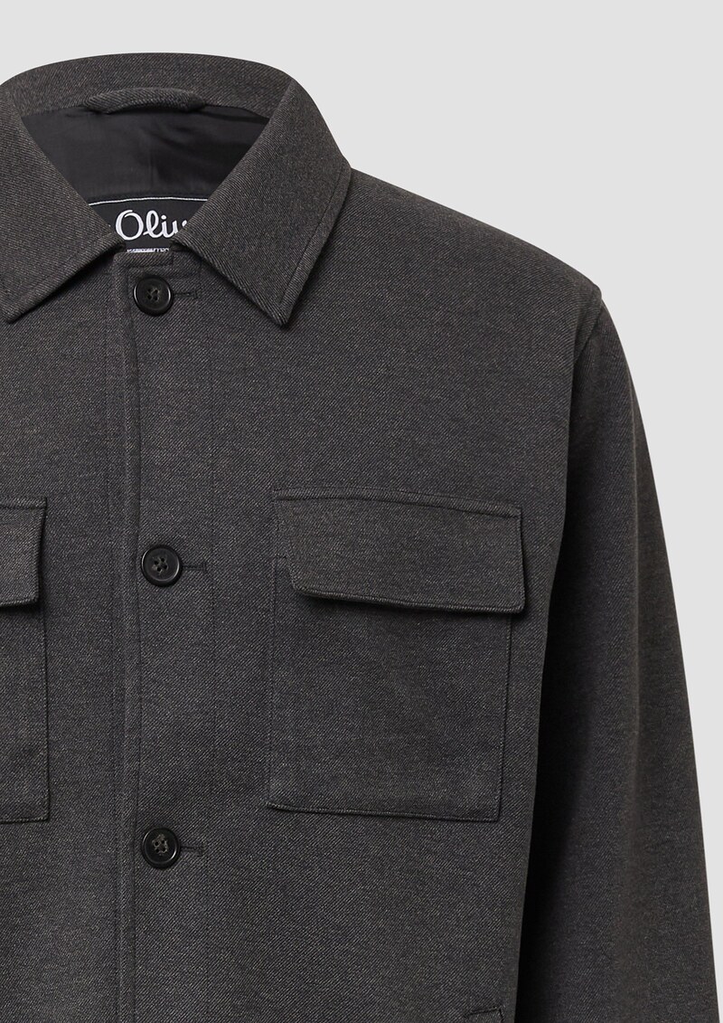Softes Overshirt mit Kentkragen und aufgesetzten Brusttaschen