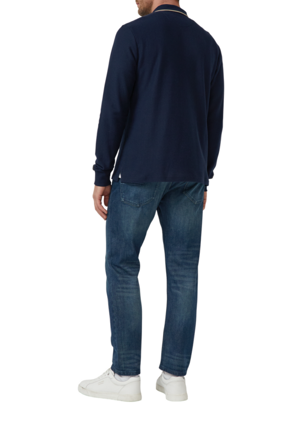 Zip-Poloshirt aus Strukturjersey mit Brusttasche