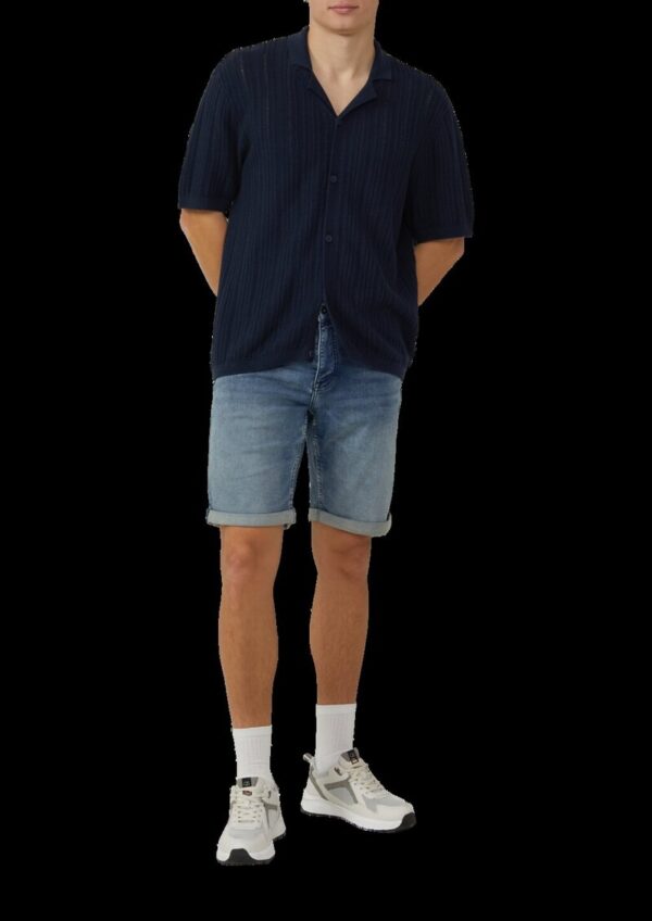 Regular Fit: Gestricktes Resorthemd mit Struktur