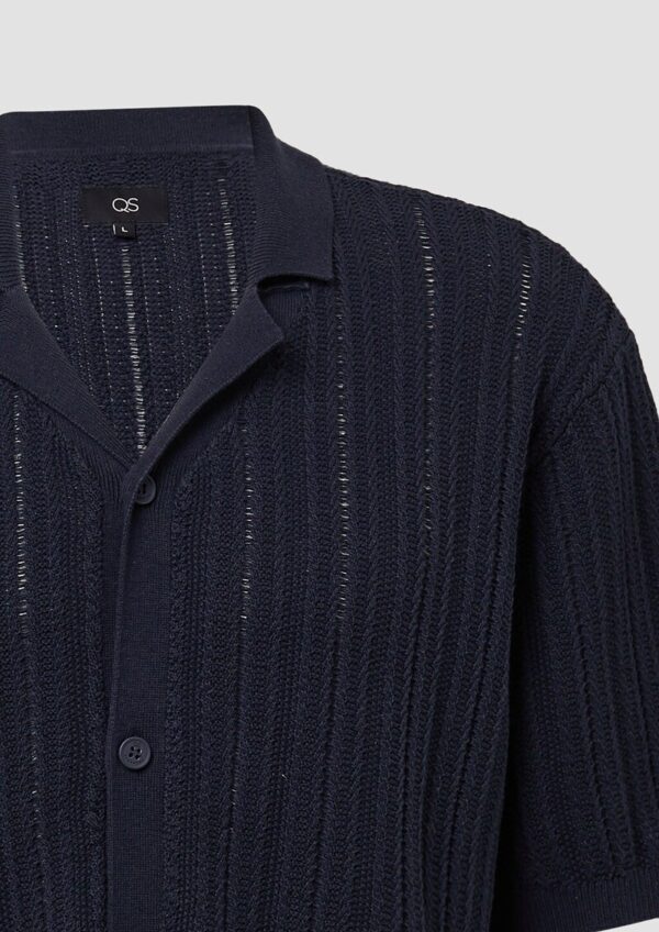 Regular Fit: Gestricktes Resorthemd mit Struktur