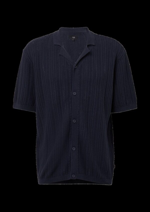 Regular Fit: Gestricktes Resorthemd mit Struktur