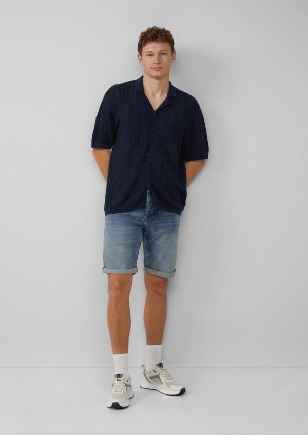 Regular Fit: Gestricktes Resorthemd mit Struktur