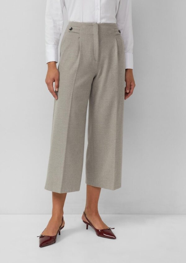 High Rise Culotte aus Flanell mit klassischer Bundfalte