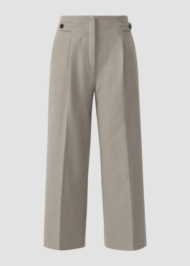 High Rise Culotte aus Flanell mit klassischer Bundfalte