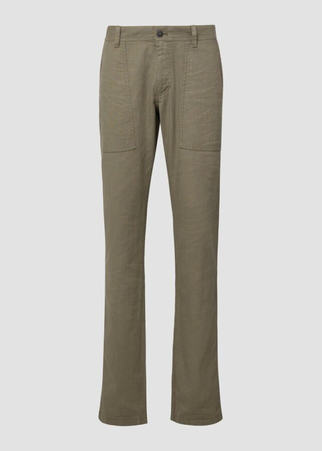 Detroit: Cropped-Hose aus Leinenmix im Relaxed Fit