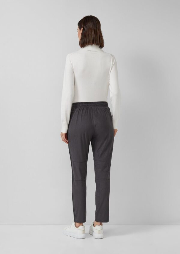 Jogpants in Veloursleder-Optik mit Elastikbund