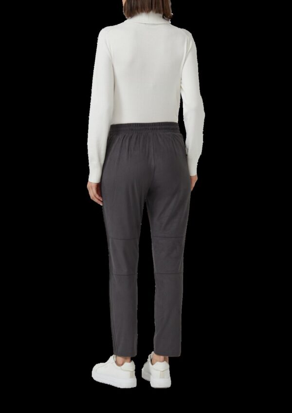 Jogpants in Veloursleder-Optik mit Elastikbund