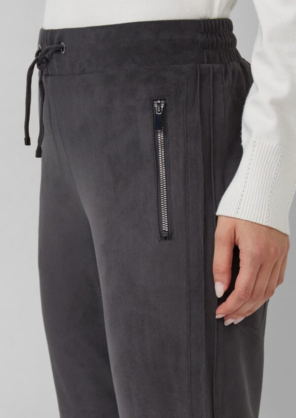 Jogpants in Veloursleder-Optik mit Elastikbund