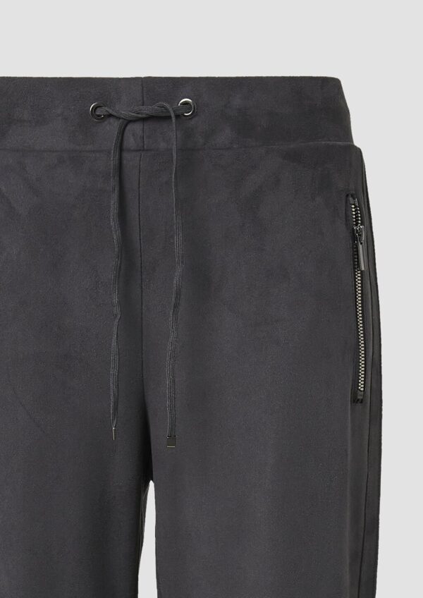Jogpants in Veloursleder-Optik mit Elastikbund