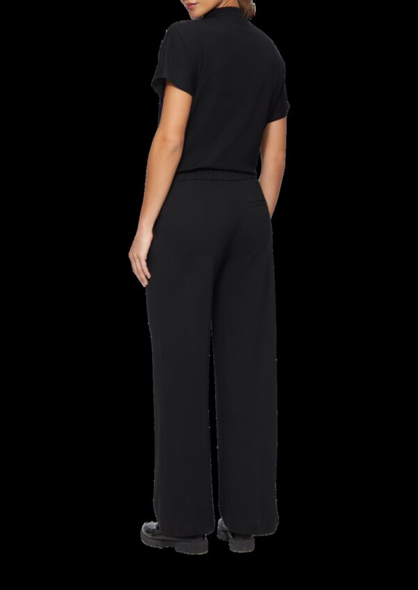 Wide-Leg-Hose mit Elastikbund und dekorativen Knöpfen