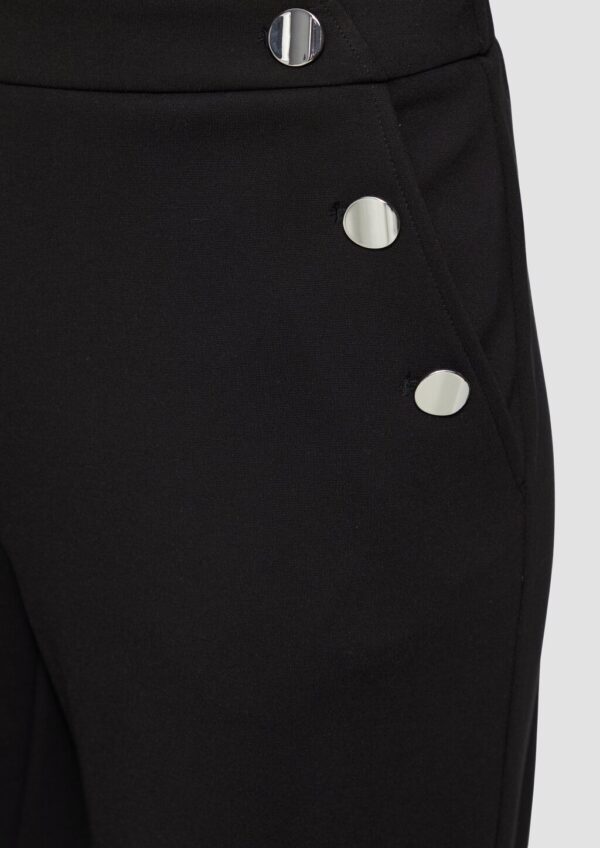 Wide-Leg-Hose mit Elastikbund und dekorativen Knöpfen