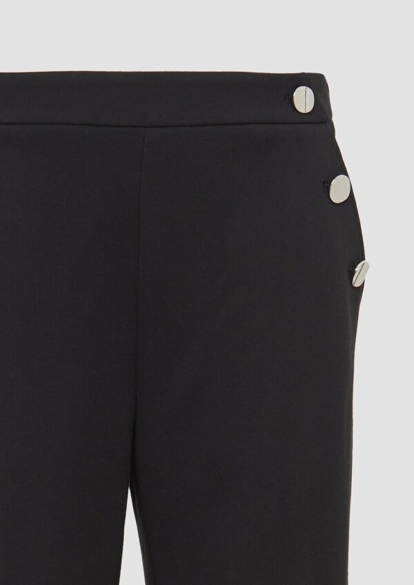 Wide-Leg-Hose mit Elastikbund und dekorativen Knöpfen