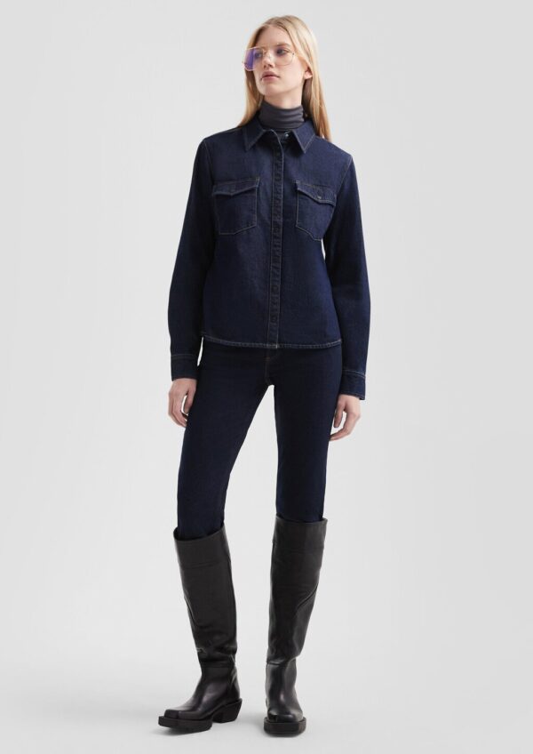 Taillierte Denimbluse