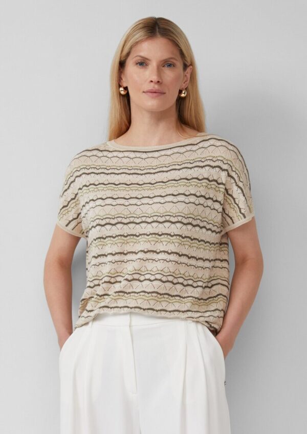 Stricktop im Relaxed Fit mit Ajourmuster und Glitzergarn