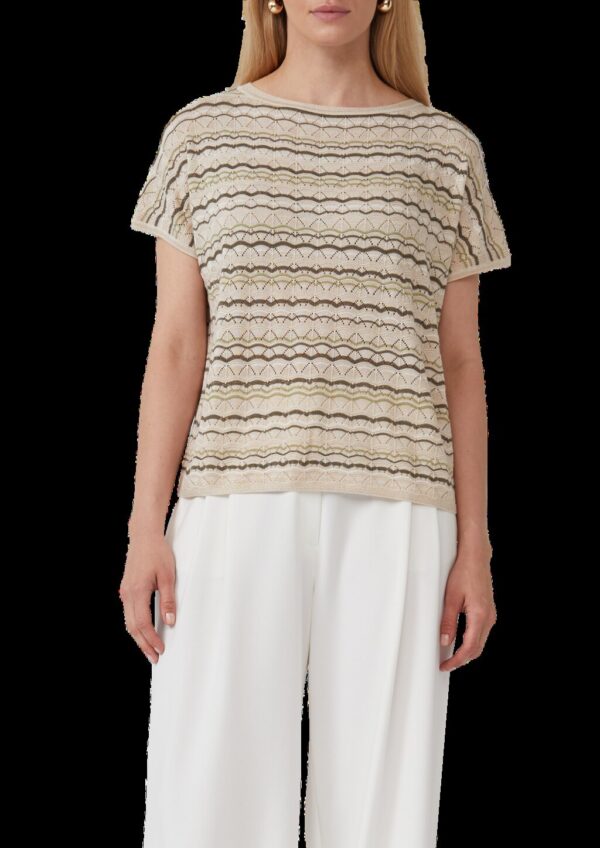 Stricktop im Relaxed Fit mit Ajourmuster und Glitzergarn