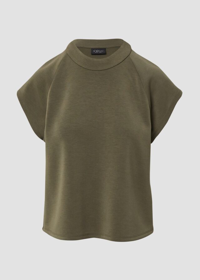 Scuba-Shirt aus Modalmix mit überschnittenen Schultern