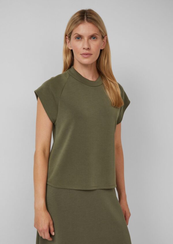 Scuba-Shirt aus Modalmix mit überschnittenen Schultern