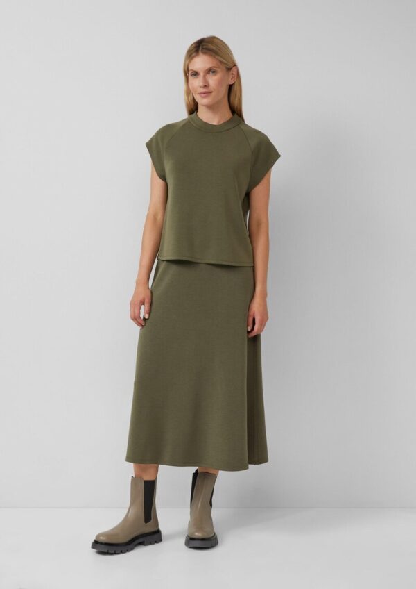 Scuba-Shirt aus Modalmix mit überschnittenen Schultern