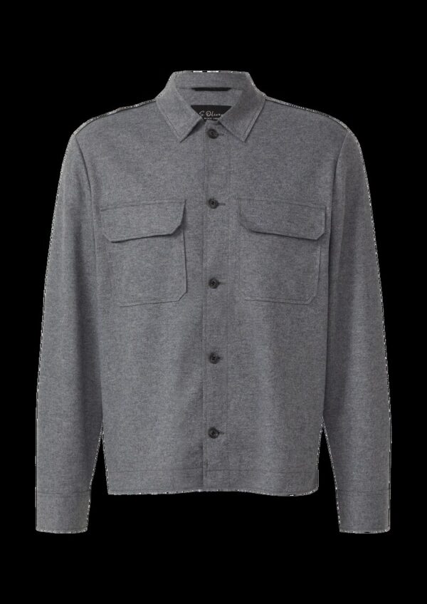 Edles Wollmix-Overshirt mit offenen Kanten