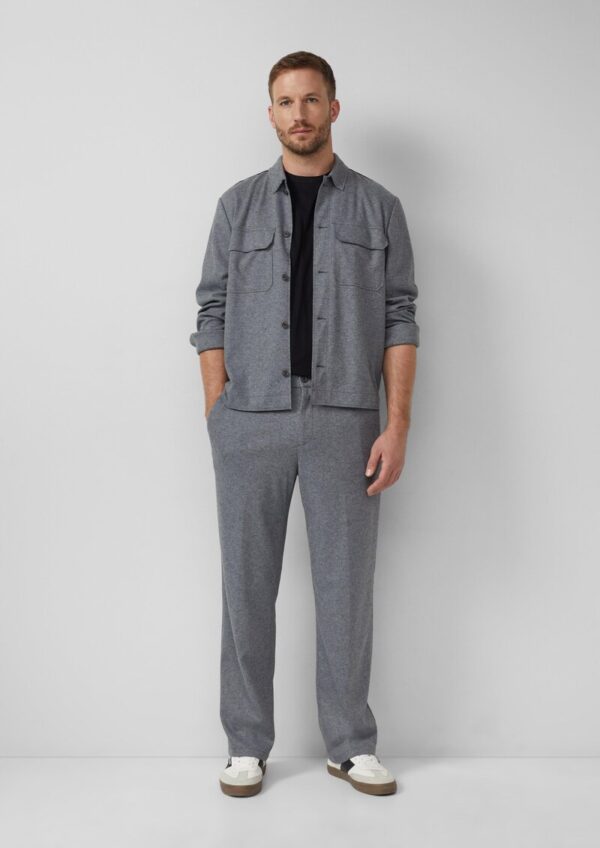 Edles Wollmix-Overshirt mit offenen Kanten