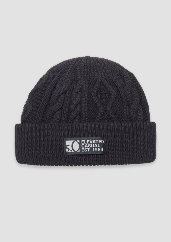 Strickmütze mit Zopfmuster und Fleece-Futter