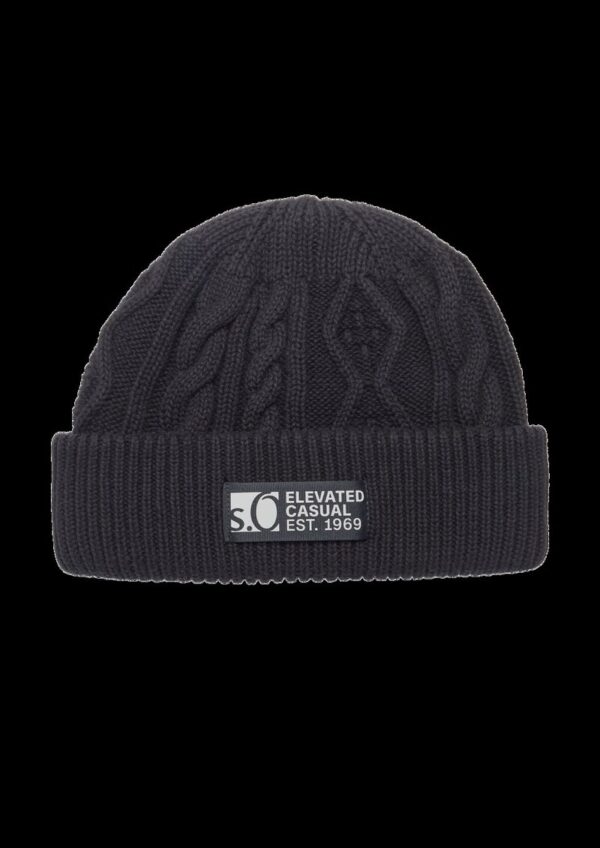 Strickmütze mit Zopfmuster und Fleece-Futter