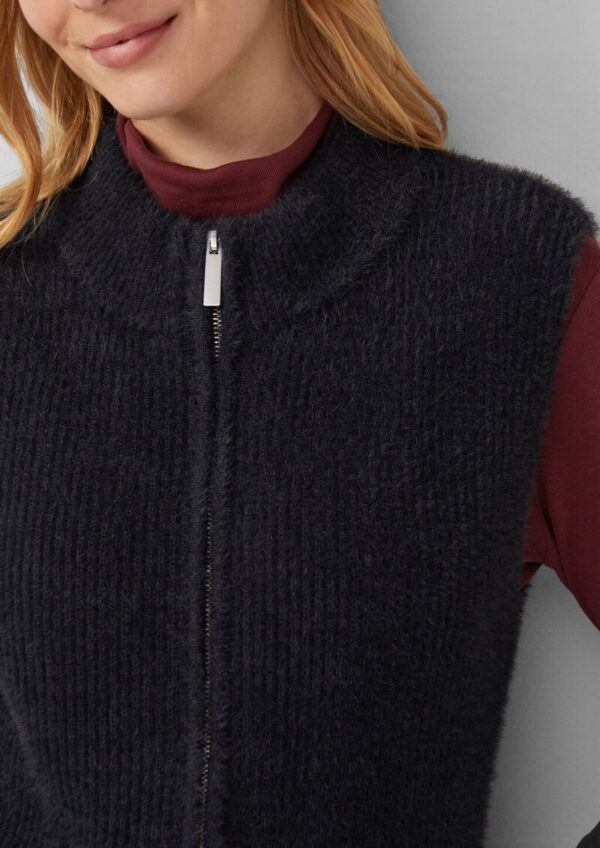 Flauschige Weste mit Reißverschluss