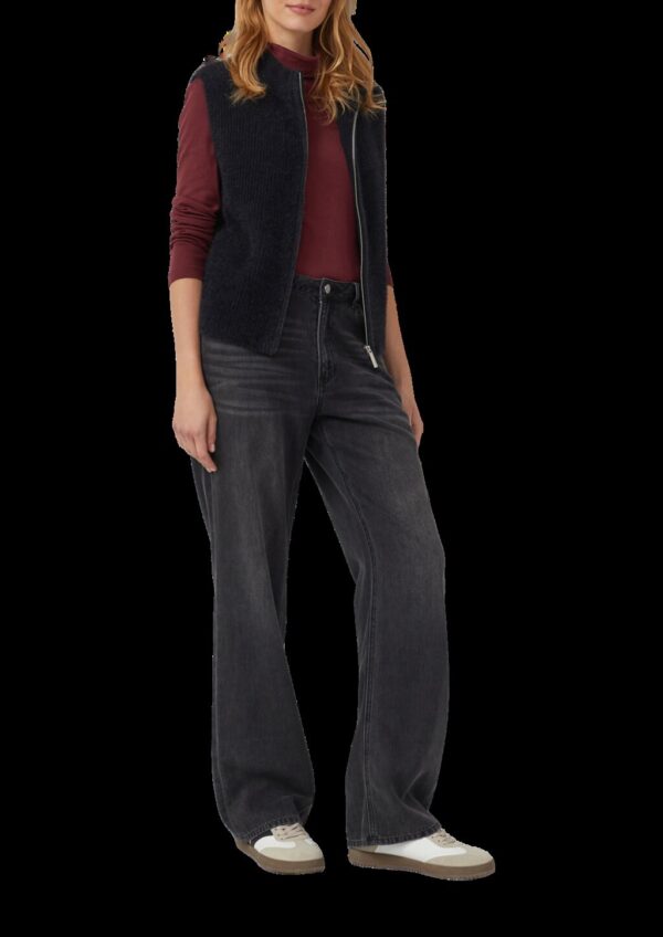 Flauschige Weste mit Reißverschluss