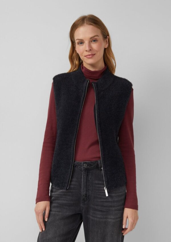 Flauschige Weste mit Reißverschluss