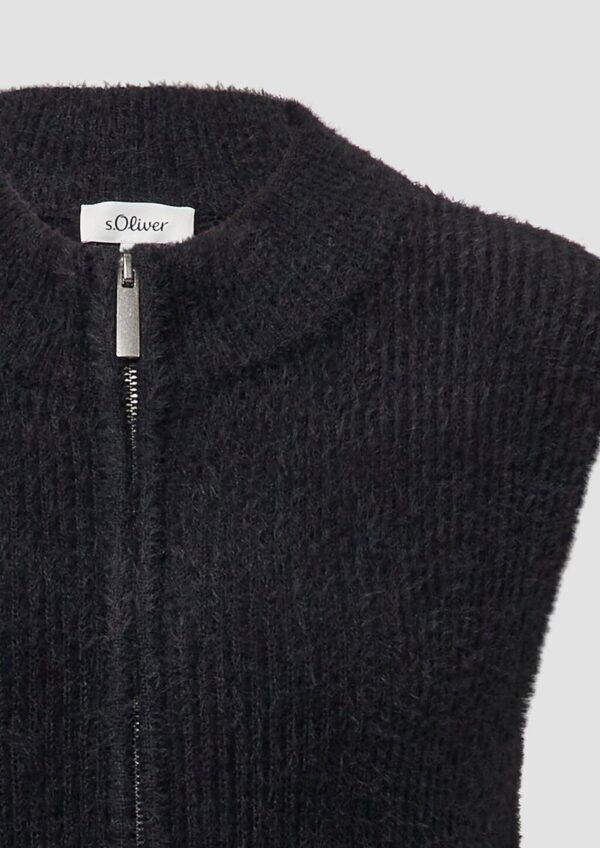 Flauschige Weste mit Reißverschluss